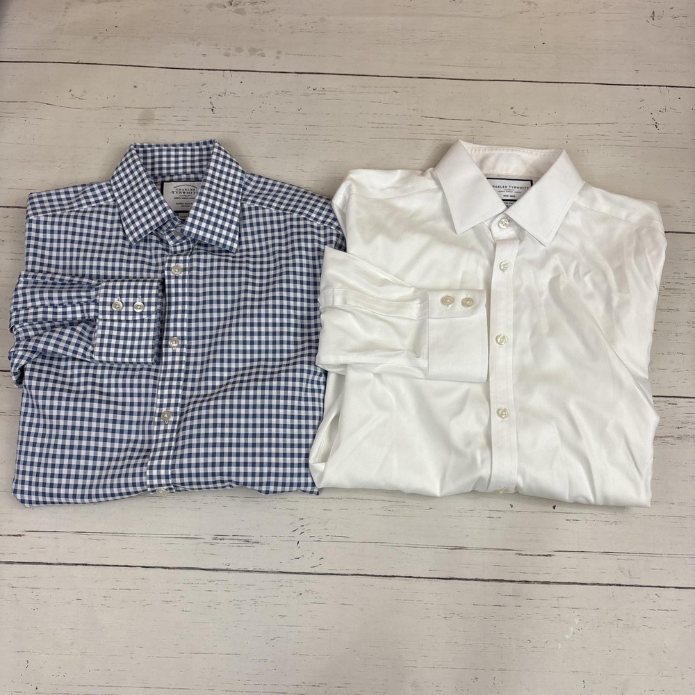 Charles Tyrwhitt Dress Shirt Extra Slim Fit Non Iron Lot Of 6 Mens 15.5 32/33 - Picture 5 of 16